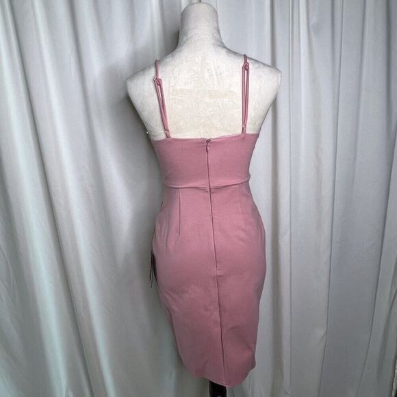 Lulu's Bodycon Mini Dress Deep V Neck Spahetti Strap Pink Women's S NWT Party - Picture 11 of 16